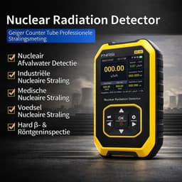 Draagbare Geigerteller Stralingsmeter & Dosimeter (Geel/Zwart) – GM Geiger-Müller Buis – Meet Beta, Gamma & X-Straling – USB-C Oplaadbaar – Data Logging & Alarm